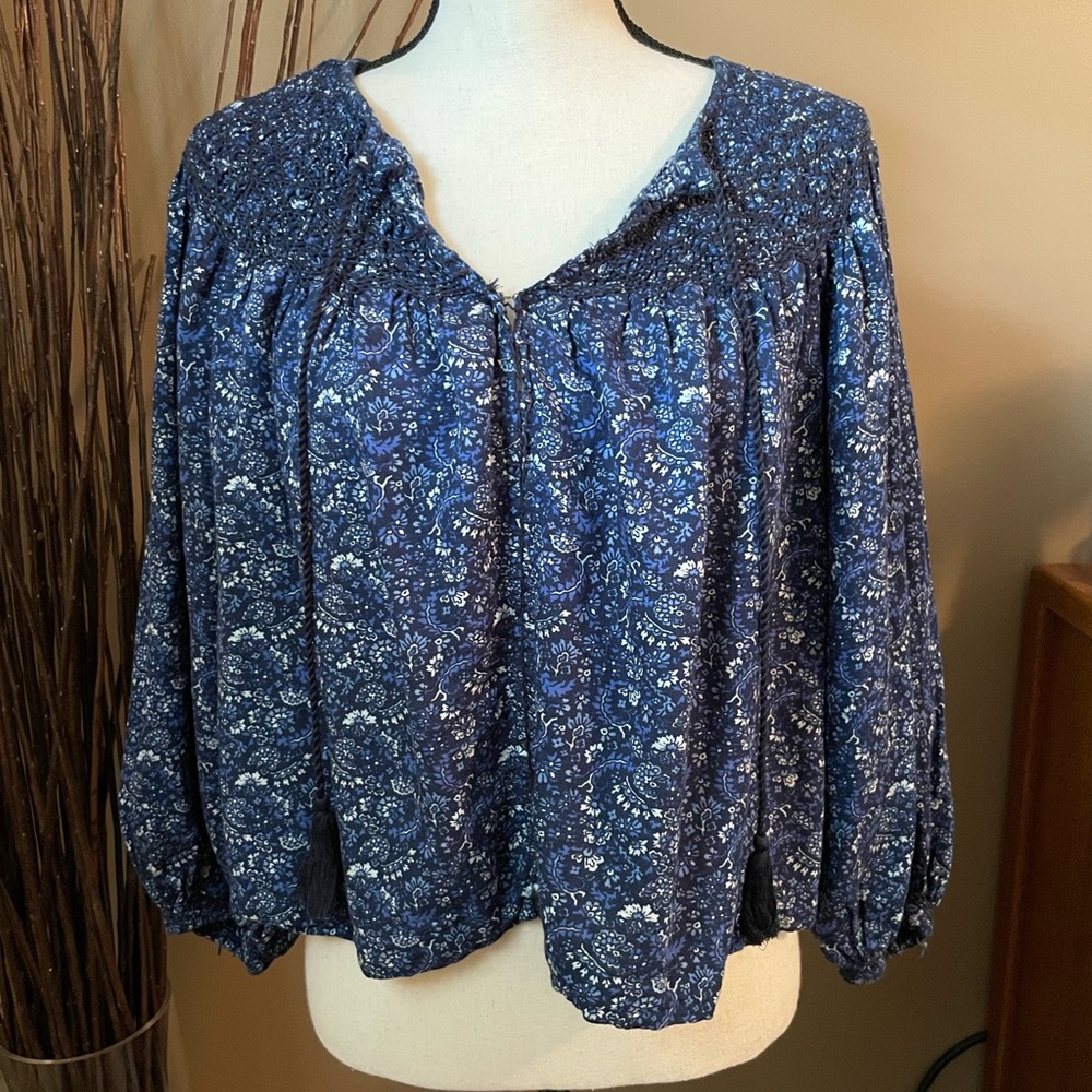 Floral Blue Women's Top